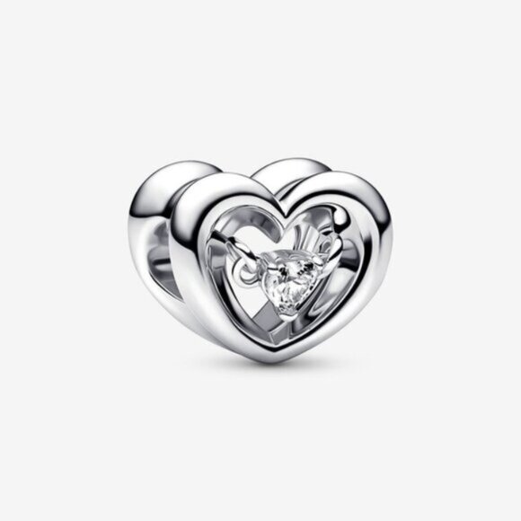 Pandora Radiant Heart & Floating Stone Charm - Picture 1 of 5